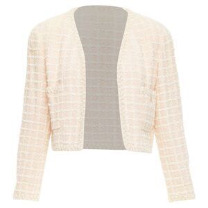 Chanel pink cotton tweed cropped jacket